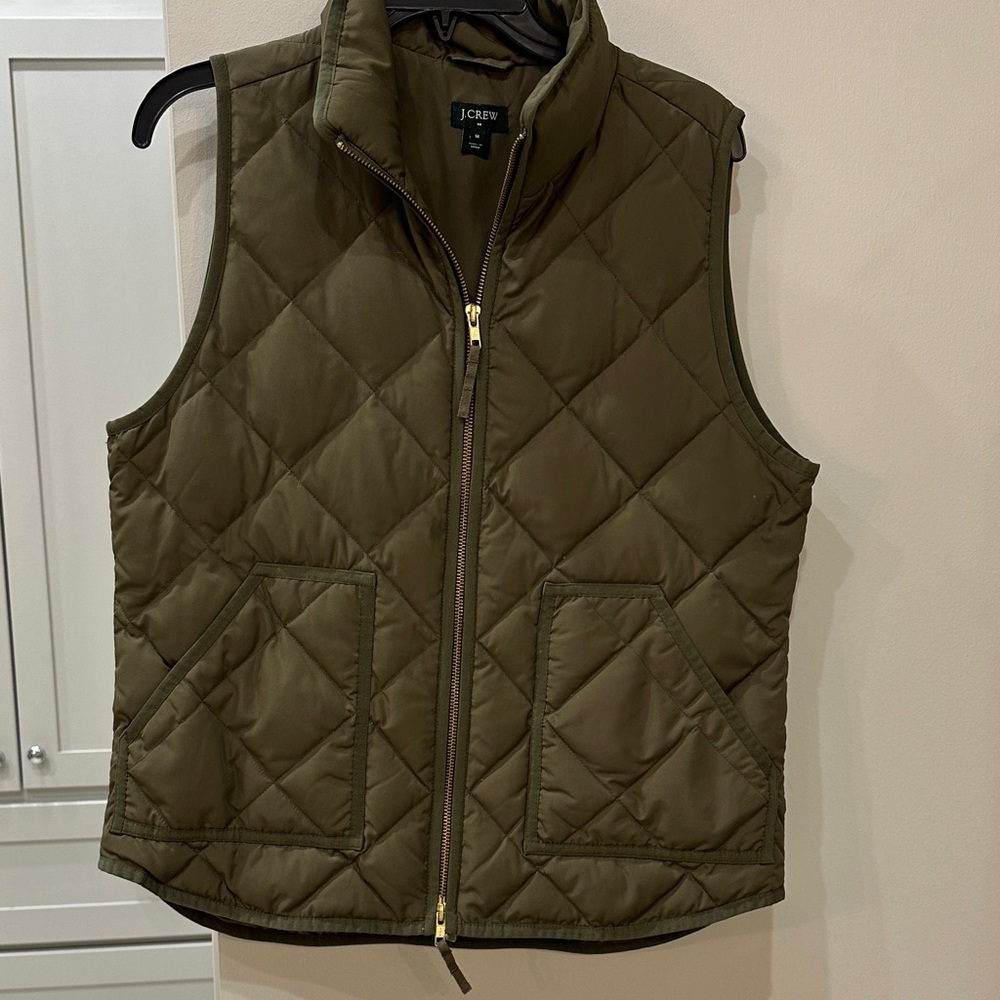 J.Crew Olive Green Quilted Vest